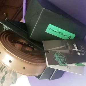 Mio Marino Tan Leather Belt, Size 44
